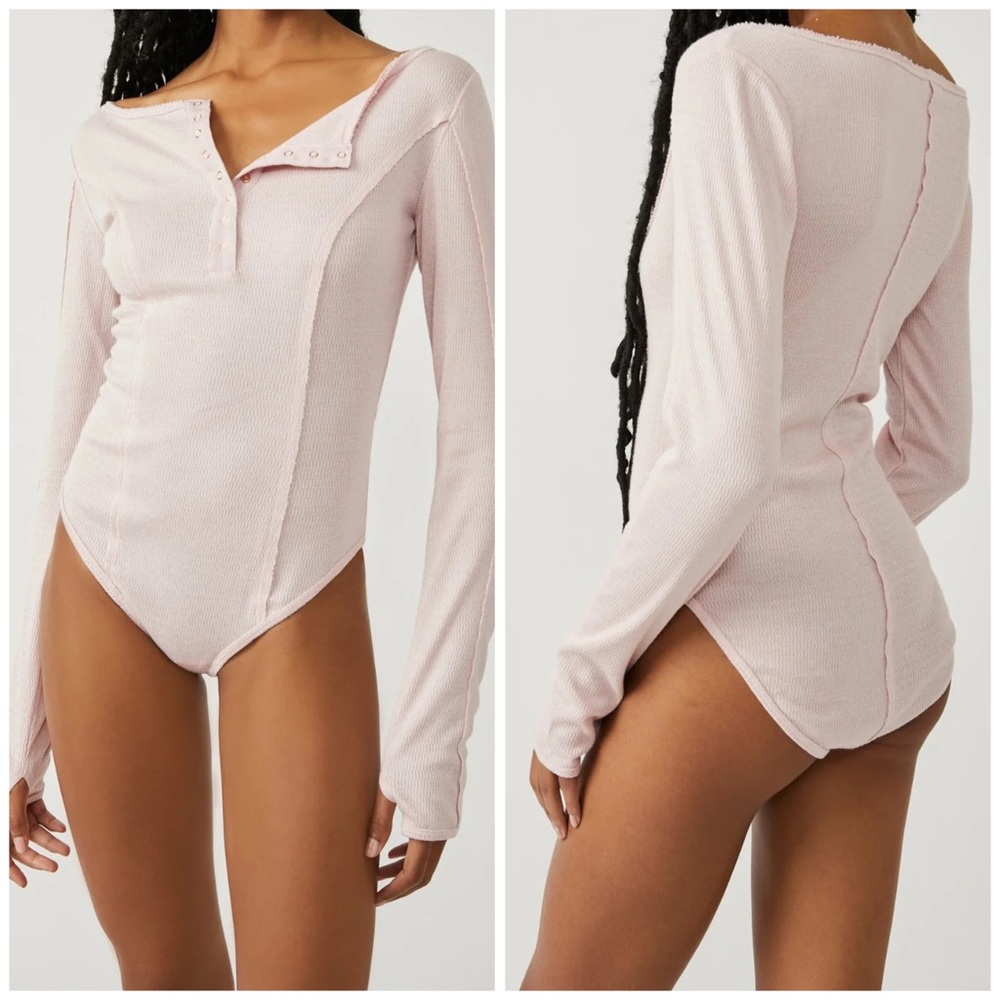 Free People Sloane Bodysuit Pink Nectar NWT